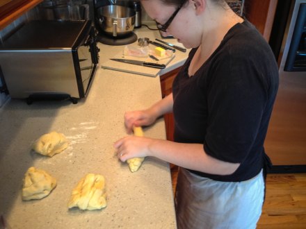 portioning dough for braiding